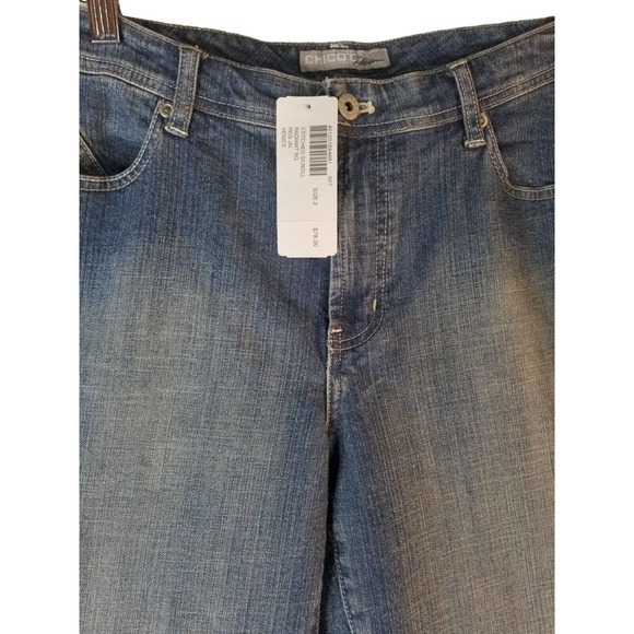 The Platinum by Chicos Straight Leg Blue Jeans Women's Size 2 Stretch 33x32 - Picture 6 of 10